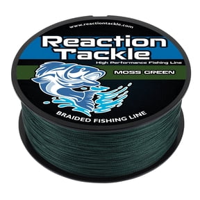 Reaction Tackle Braided Fishing Line - Pro Grade PE Braid, Super Strong, Abrasion-Resistant, Zero Stretch for Freshwater & Saltwater - Moss Green - 65LB / 300yd