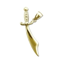 14K Gold Pirate Scimitar Sword Pendant