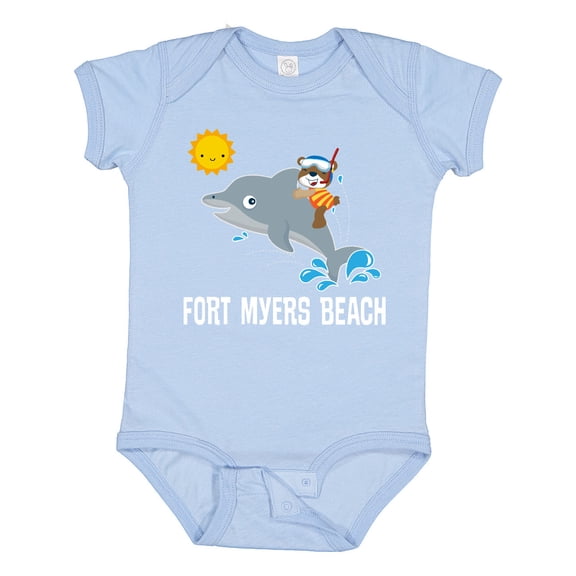 Inktastic Fort Myers Beach Florida Dolphin Boys or Girls Baby Bodysuit