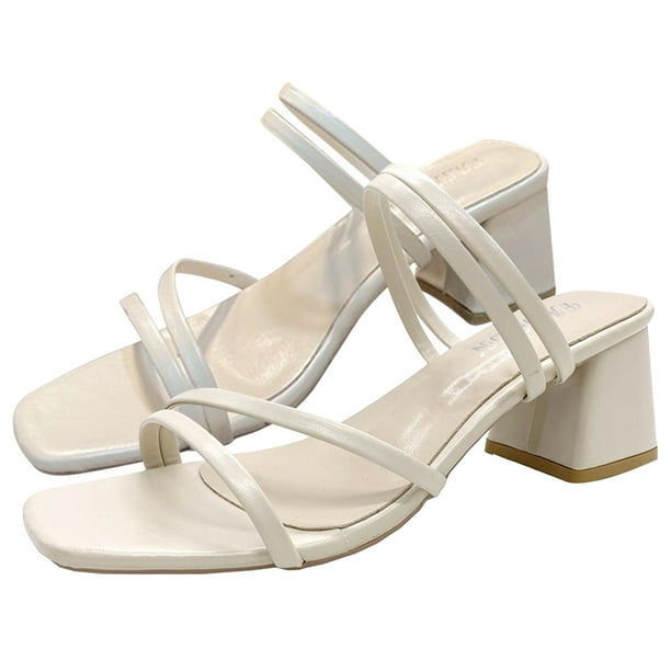 Zapatos Elegantes para Mujer Sandalias Ergonómicas Tacón Cuadrado Fiesta Y