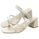 thumbnail image 3 of Zapatos elegantes para caminar para mujer sandalias de tacón cuadrado transpirables para fiesta y vacaciones, 3 of 9