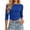 Blue, variant on Womens Tops Boat Neck Cropped Pullover 3/4 Sleeve Stretchy T‑Shirt Curved Hem Solid Casual Slim Fit Blouse (XL, Army Green)