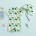 thumbnail image 4 of ATAIKU Baby Boys Swimsuit Dinosaurs Toddler One Piece Zipper Bathing Suit Short Sleeve Rash Guard Swimwear Sunsuit with Sun Hat, 4 of 10