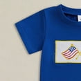 thumbnail image 5 of NOLDARES Baby Boy 4th July Outfit Short Sleeve T-Shirt and Comfy Shorts with 2 Pockets Stars and Stripes Embroidery 2-Piece Summer Set(Blue,2-3 Y), 5 of 6