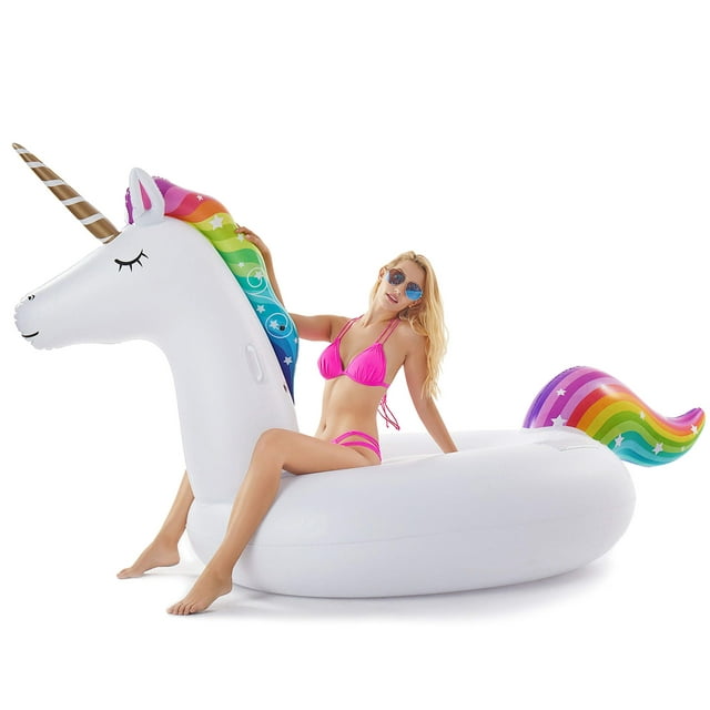 Flotador inflable para piscina Jasonwell Giant con forma de unicornio para niños y adultos