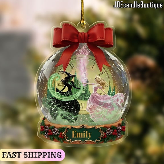 Changed For Good Ornament 2025, Wicked Friendship Gift, Broadway Musical Snow Globe, Wicked Christmas Ornament, Best Friend, Wicked Ornament