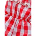 thumbnail image 5 of Puloru Baby Plaid Print Short Romper, Sleeveless Square Collar Sling Jumpsuit, 5 of 9