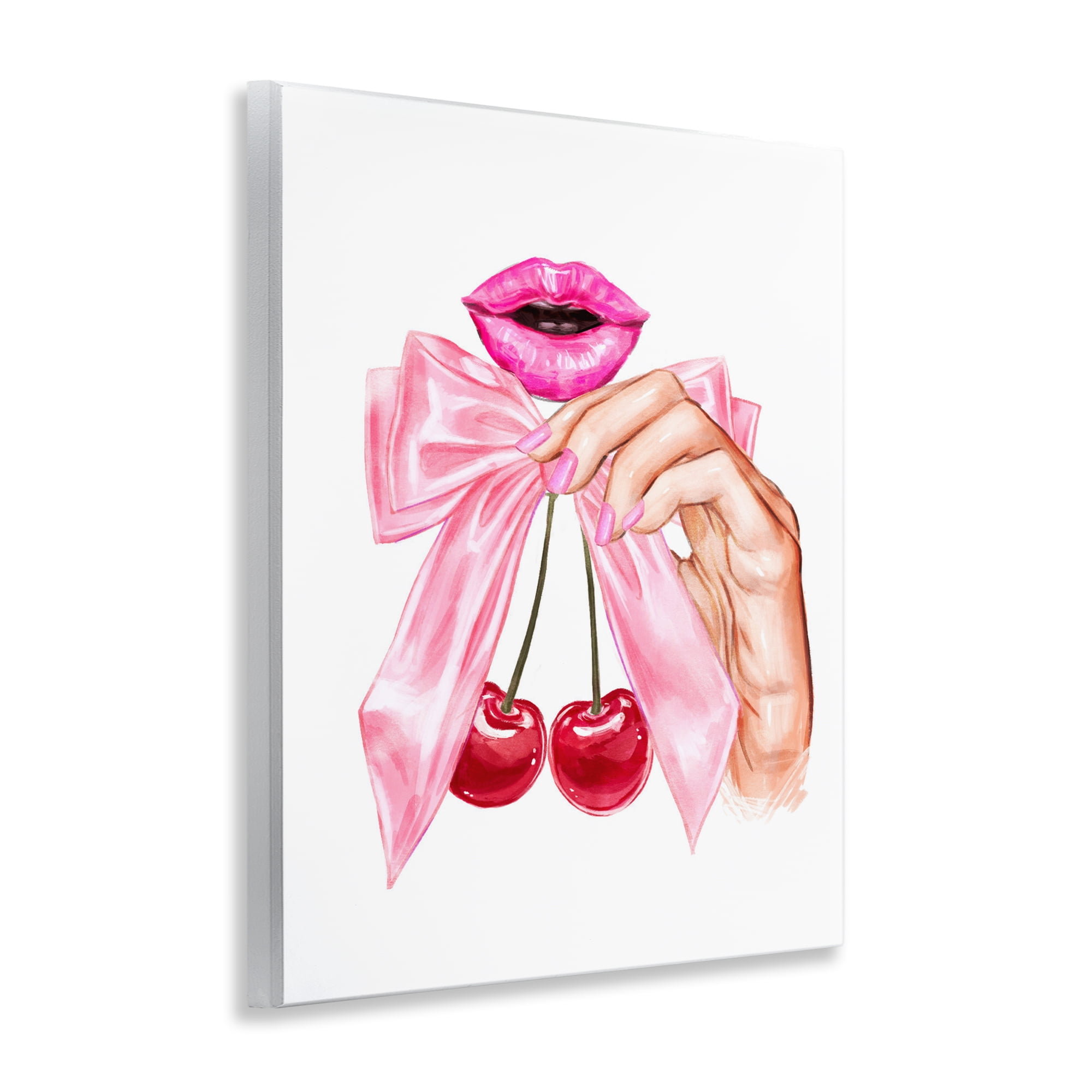 Stupell Industries Lips & Feminine Cherries Wall Plaque Art, design by Ziwei Li