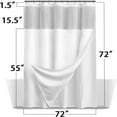 thumbnail image 7 of Zrodlmo Fabric Shower Curtain with Hook Liner, Waffle Waterproof and Mildew Resistant Hotel Grade Bathroom Curtain, 72" x 72", Light Blue, 7 of 7