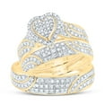 thumbnail image 3 of 14Kt Yellow Gold 5/8 Ctw Natural Diamond Fashion Heart Trio Set, Womens Size: 8 / Mens Size: 12, 3 of 3