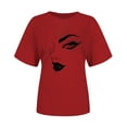 thumbnail image 2 of Otvok Womens Fashion Round Neck Face Personalized Printed Short Sleeve T-Shirt, 2 of 6