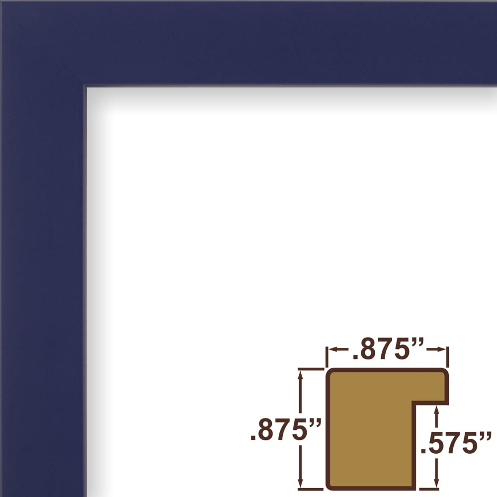 Craig Frames Confetti, 22x28 inch Modern Blue Picture Frame Matted for an 18x24 Photo