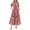 Red B, variant on Horkkom Floral Dress for Women Summer V Neck Maxi Dresses Boho Short Sleeve Tiered A Line Dresses with Pockets Red L