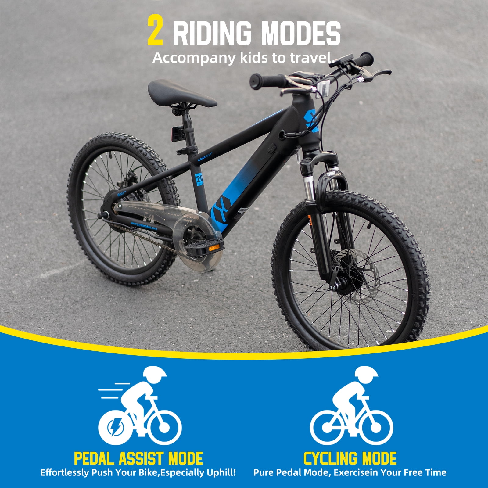 JOYSTAR Electric Bike for Teenagers, Ages 7+ with 250W Brushless Motor, 15 Miles 15MPH Electric Mountain Bicycle with Removable Battery, Multiple Colors