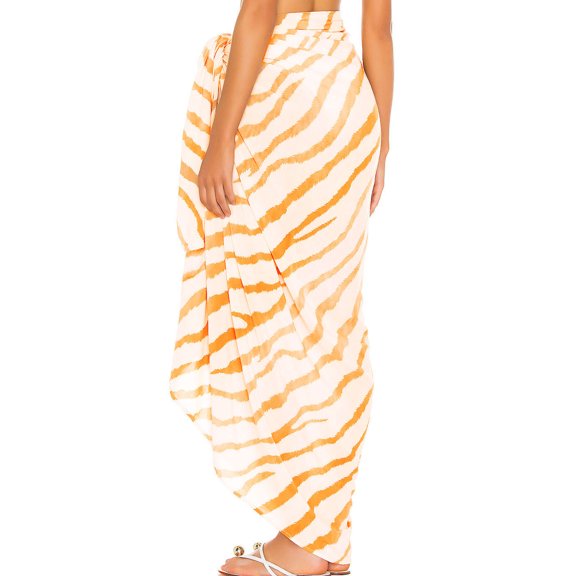 Vedolay Womens Skirts Long Skirt Women's Hawaiian Skirts Beach Ruched Front Tropical Skirt with Slit,Yellow M