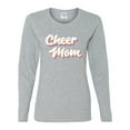 thumbnail image 2 of Wild Bobby Retro Cheer Mom Girl Sports Women Graphic Long Sleeve Tee, Heather Grey, Large, 2 of 5