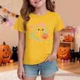 thumbnail image 2 of Xyant Halloween Shirts for Kids, Girls Retro Spooky Pumpkin Ghost Tshirts Toddler Cotton Short Sleeve Tee Top,Size 5-6 Years, 2 of 5