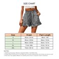 thumbnail image 5 of Pantalones cortos de cintura elástica para mujer, pantalones cortos informales con cordón estampado de gasa y bolsillos laterales, 5 of 5