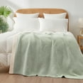 thumbnail image 6 of Snuggle Sac Heather Sage Green Throw Blanket for Couch, Ultra Soft Microfiber Knitted Blanket Cozy Warm Blankets, Sage Green, 50x60 inches, 6 of 6