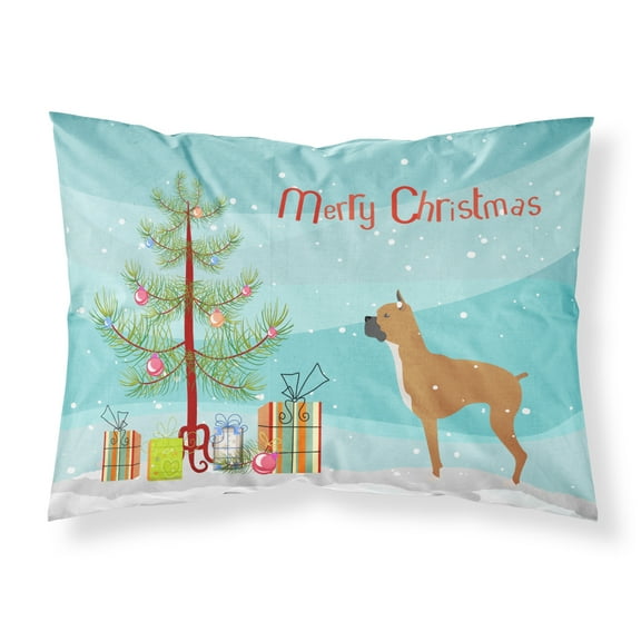Boxer Merry Christmas Tree Fabric Standard Pillowcase