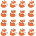 thumbnail image 1 of 1 caja de 16 dijes de zorro, dijes de esmalte a granel, animales, aleación, pequeños zorros inteligentes de bosque naranja oscuro, colgantes de metal de otoño, 1 of 3
