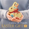 thumbnail image 3 of Lindt GOLD BUNNY floral en édition limitée bleu ou rose Lapin de Pâques au chocolat au lait, 100g, 3 of 8