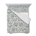 thumbnail image 7 of Farmhouse Queen Size Down Alternative Comforter, Lightweight Comforter Quilt Bedding Set with Pillow Shams Teal Blue Green Vintage Flower Leaf Plant All Seasons Bed Comforter Duvet Insert 90"x96", 7 of 7