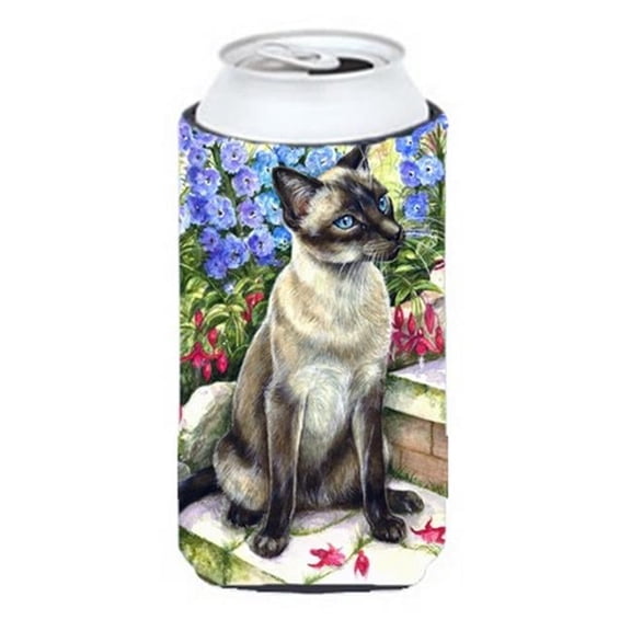 Siamese Cat in the Garden Tall Boy Can cooler Hugger