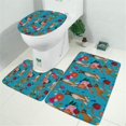 thumbnail image 2 of Dogs with Pioneer Flower Bathroom Rugs Sets 3 Piece,Toilet Cover Set,Absorbent Non Slip Bathroom Mats Sets with U-Shaped Contour Rug Toilet Rug Set, 2 of 5