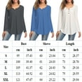 thumbnail image 2 of SHIBEVER Fall Casual Button Tunics Tops for Women Long Sleeve Trendy V Neck Pleated T-Shirts Blouses Grey, 2 of 6