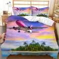 thumbnail image 2 of 2024 Airplane Duvet Cover Microfiber Clouds Sky Scenery Comforter Cover Aviation Aircraft Runway Bedding Set Twin King For Boys Teens, 2 of 7
