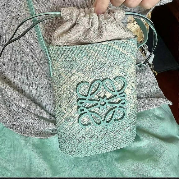 2025 new style bag straw bag hand-woven ladies bag bucket bag shoulder messenger bag small bag summer