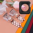 thumbnail image 2 of For Apple Watch Series 3/2/1 38mm Shiny Rhinestones Hollow Replace Strap+Black Watch Protective Case, 2 of 3