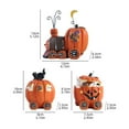 thumbnail image 3 of Carro de calabaza de Halloween | Decoración festiva de interior al aire libre de resina | Carro de calabaza caprichoso con ruedas y vides | Ornamento resistente al clima | 1 pieza, 3 of 8