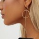thumbnail image 1 of Boho Large Bar Hoop Earrings Gold Circle Stick Drop Prom for Women Girls, 1 of 5