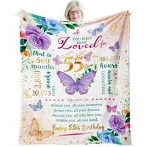 55th Birthday Gifts for Women, 55th Women Birthday Gift Ideas, Bday Present for Woman, 55 Year Old Woman Mom Sister Bday Present, Happy 55yr Female Bday Decorations Throw Blanket 50"X60"