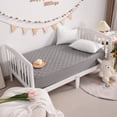 thumbnail image 5 of Lorviah 2 Pack Waterproof Crib Mattress Protector 28"x52", Soft Quilted Fitted Sheet, Breathable Noiseless Hypoallergenic Mattress Cover, Smoke Grey, 5 of 5