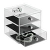iDesign Clarity Fashion Jewelry Organizer for Rings, Earrings, Bracelets, Necklaces, 3-Drawer, Clear/Black