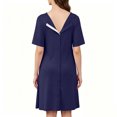 thumbnail image 6 of Annhoo Maternity Dress Short Sleeve V Neck Pleated Waist Knee Length Flowy Gowns Fall Casual Pregnancy Dress, 6 of 7