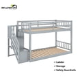 thumbnail image 5 of Bellemave Twin Over Twin Bunk Bed With Stairs Wood Bunk Bed Frame with Storage and Guardrail Bunk Bed, Floor Bed with Wood Slats Support, Gray, 5 of 12