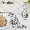 thumbnail image 2 of Grey Leaves Pillow Covers, Linen Long Throw Pillow Case, Summer Botanical Holiday Pillow Protector Decorative Cushion Cover for Living Room/Bedroom 12" x 20", 2 of 8