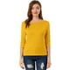 thumbnail image 1 of CamiseAjustaCon Cuello Redondo Y Mangas Al Codo PaMujer Amarillo XS, 1 of 6