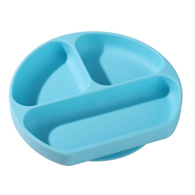 Platos de succión para bebé, plato de silicona dividido para bebés destetados