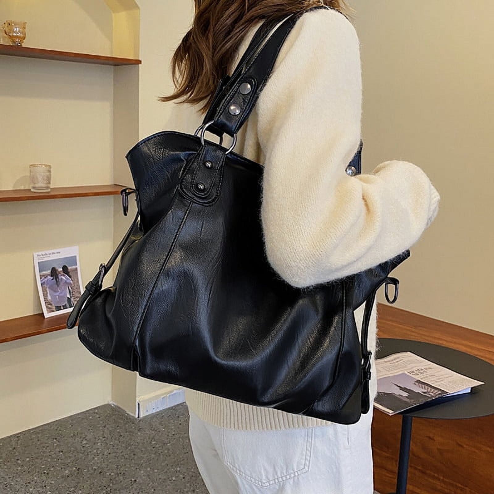 CoCopeaunt Big Bag ladies Handbags Luxury Designer Leather Shopper Bags  Black Simple Shoulder Bags Large Capacity Chain Tote Shopping Bags