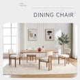 thumbnail image 3 of Set of 2 Modern Fabric Upholstered Dining Chairs, Farmhouse Kitchen Chairs with Wood Legs, 3 of 10