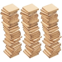 HEMOTON 100 Pcs Square Wood Slices Blank Pieces for DIY Crafts Painting Art Projects 10mm