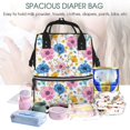 thumbnail image 5 of Xecao Rose Flowers print Large Capacity Nappy Bag is a multi-functional waterproof travel backpack, perfect as a nursing bag or mummy backpack for women, 5 of 6