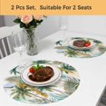 thumbnail image 5 of Tropical Plant Round 13 Inch Placemats Set of 2, Summer Watercolor Boho Green Palm Trees HeatResistant Non Slip Place Mats for Dining Table, Wipeable Braided Kitchen Table Mats for Housewarming, 5 of 9
