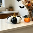 thumbnail image 3 of Black White Pumpkin Decor Resin Pumpkin Figurines Home Decor Table Decor Shelf Decor Mantel Decor Farmhouses Thanksgiving Fall Centerpiece, 3 of 6
