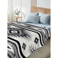 thumbnail image 4 of Gray Boho Queen Size Flat Sheet, Wrinkleproof & Fadeproof Cooling Flat Bed Sheet Only, Southwestern Ethnic Aztec Retro Geometric Breathable Soft Bedding Top Sheets 90 x 102 Inches, 4 of 8
